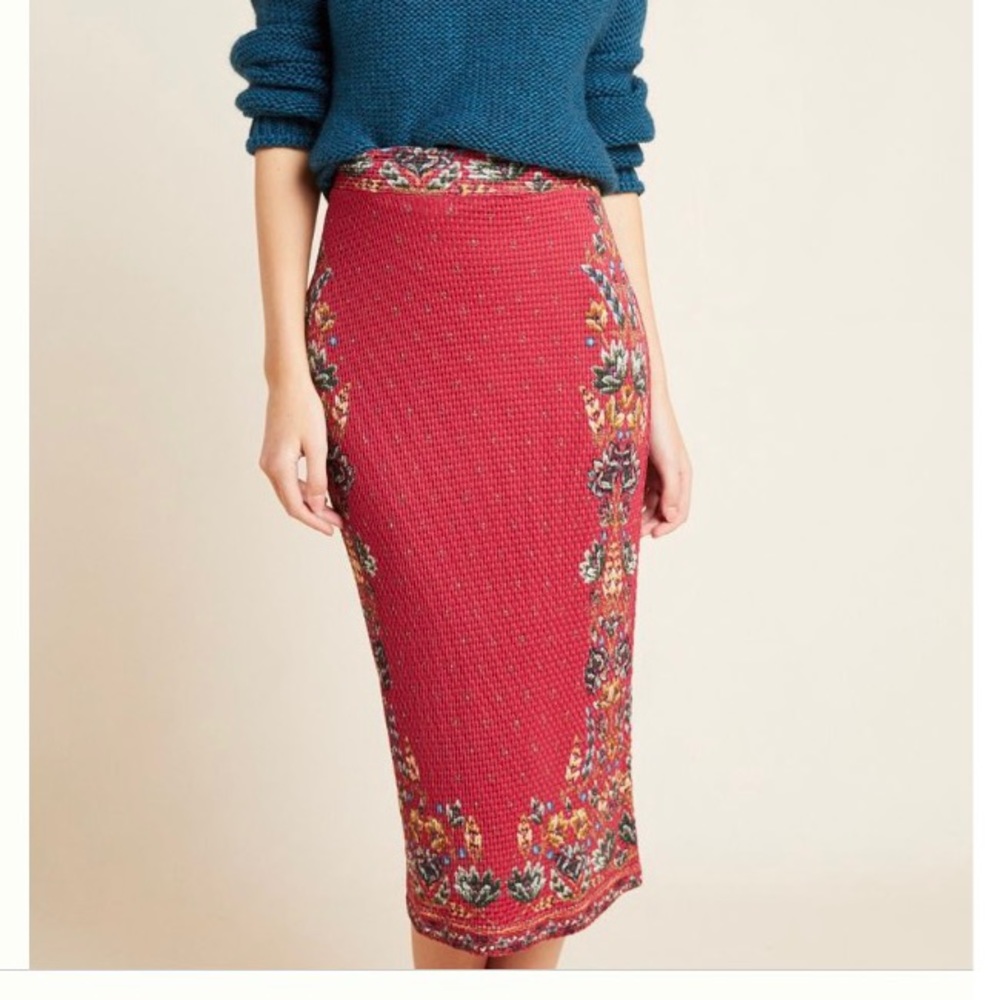 Anthropologie Farm Rio Catalina Knit Pencil Skirt